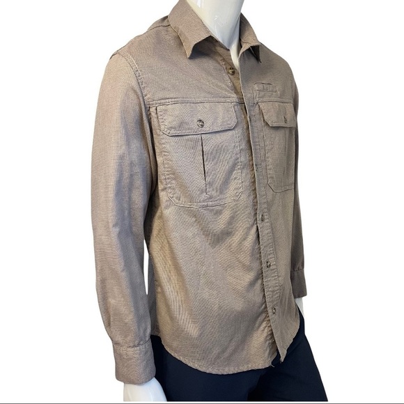 Cabela's Mens Brown Plaid Long Sleeved Casual Button Down Button Front Shirt - Picture 3 of 10